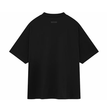 Black short-sleeve shirt on a transparent background