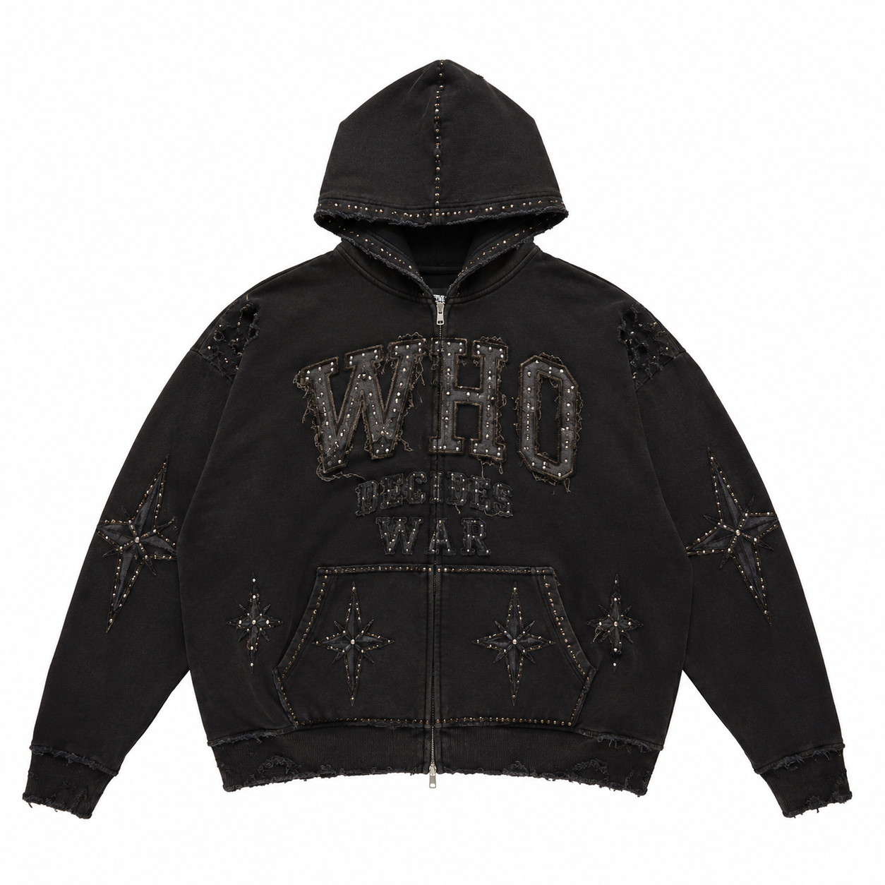 ADULT Who Decides War Embellished Hoodie
