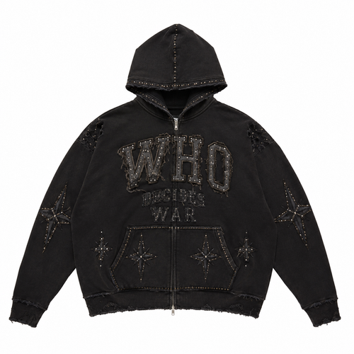 ADULT Who Decides War Embellished Hoodie